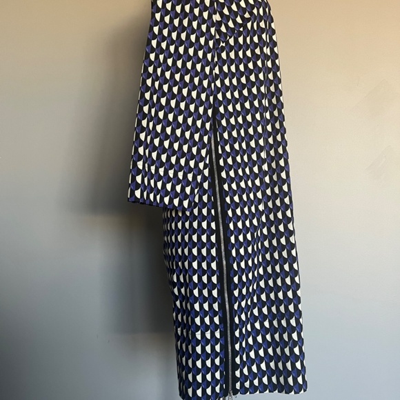 J. Crew Jet Set Geo Shift Career 3/4 Sleeve‎ Casual Geometric Zip Midi Dress 2 - Picture 7 of 16